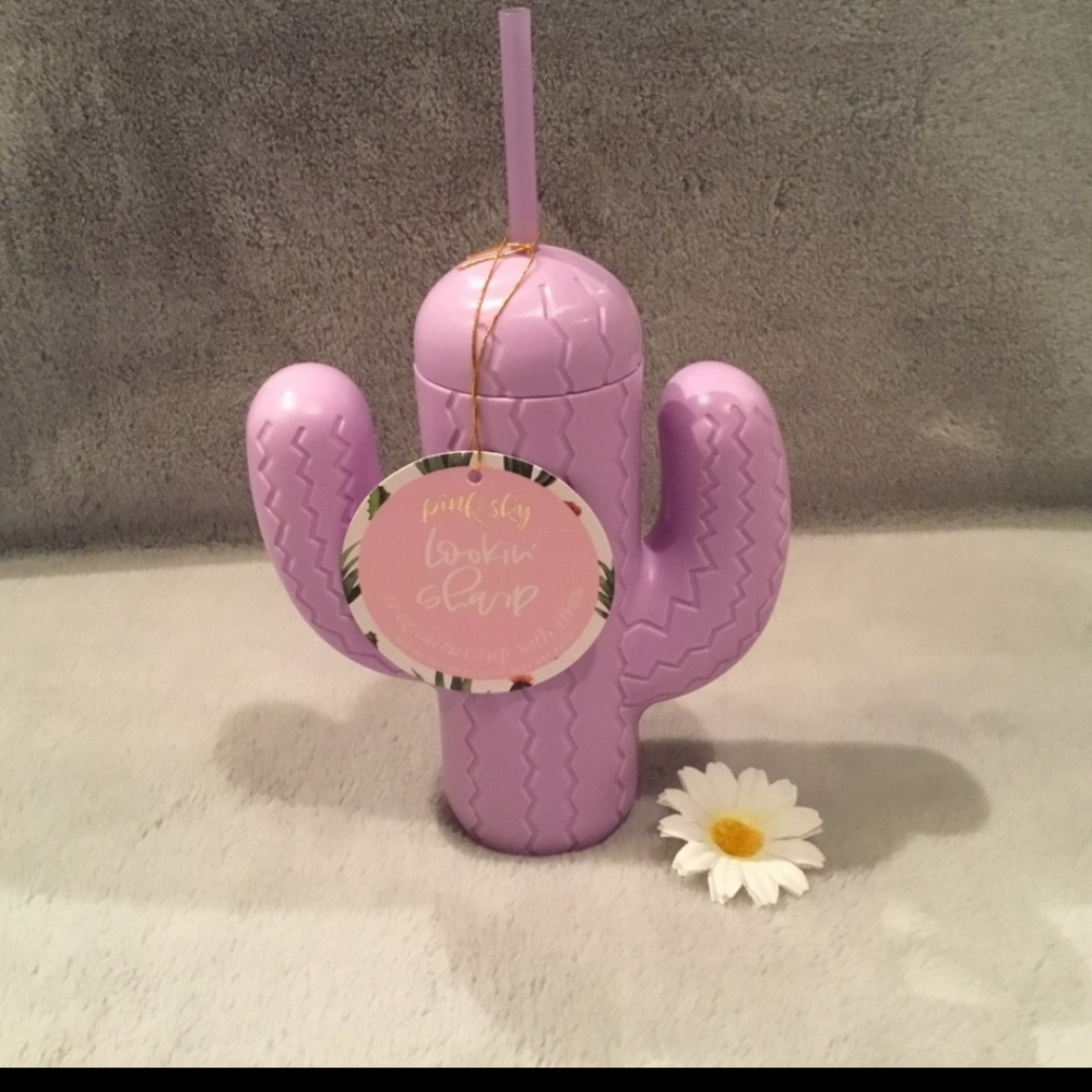 Pink Sky Cactus cup drink holder